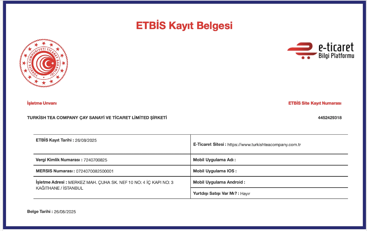 ETBİS Kaydı